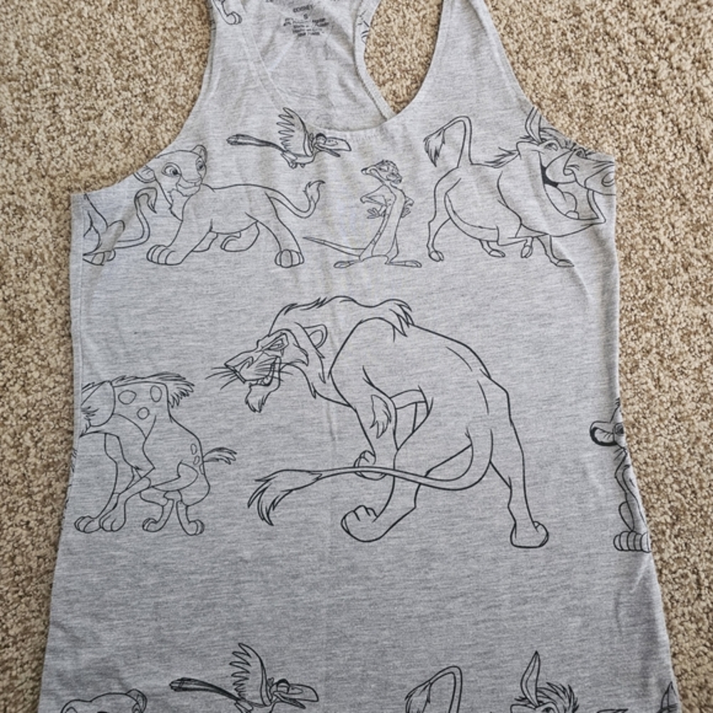 Disney Lion King 20th Anniversary Gray Tank Top. GENTLY USED